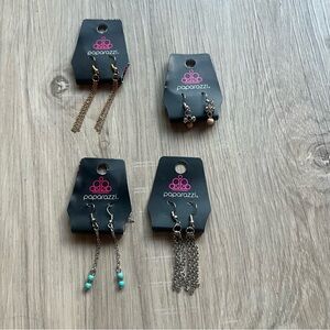 Paparazzi Chain and Bead Earring Bundle 4 sets of earrings